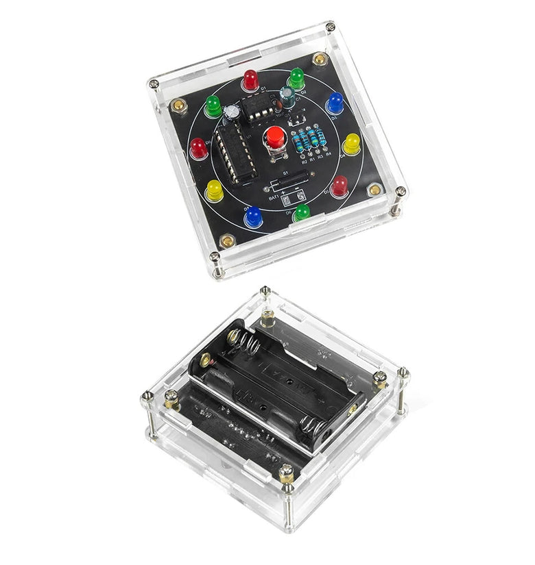 10 LED Lucky Wheel DIY Kit NE555 CD4017 Beginner Circuit Assembly Random Number Game Kit PCB Material Educational STEM Electronic