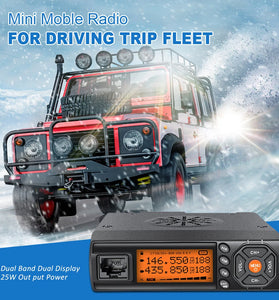 ZASTONE Z218 Mini Mobile Radio Dual Band UHF VHF 128 Channels 25W High Power Compact Design Car Walkie Talkie Portable Communication