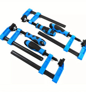 4PCS Heavy Duty F Clamp Set Quick Grip High Strength 12inch Metal Rod Clamps for Woodworking and Carpentry