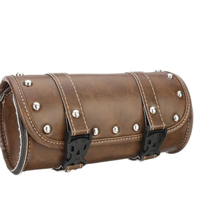 Leather Motorcycle Front Fork Tool bag For Harley/Softail/Sportster/Dyna Brown
