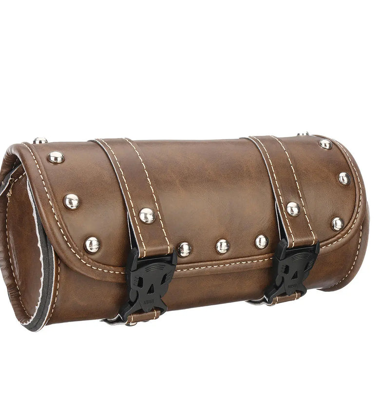 Leather Motorcycle Front Fork Tool bag For Harley/Softail/Sportster/Dyna Brown