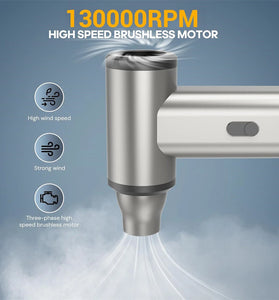 J01MAX Handheld Turbo Fan 160W 130000 RPM 2 in 1 Blowing & Suction 2000mAh Battery Portable Aluminum Alloy Fast Recharge