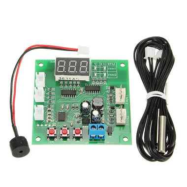 ZHIYU DC 12V 24V 48V 2 Way Cooling PWM 4 Wire Fan Temperature Controller Temperature Speed Display