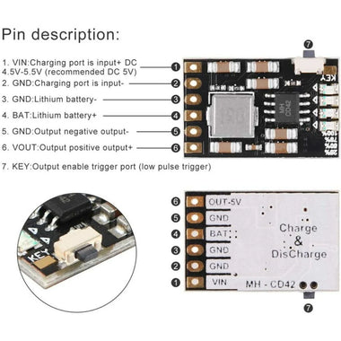 10PCS Lithium Battery Charging Module Set 5V 1A TP4056 Charging Modules + 5V 2A Charge Discharge Integrated Module