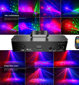 Elfeland 5-in-1 Stage Party Light DJ Disco Light with 120 Light Patterns LED Par Magic Ball, UV Blacklight & Gold Strobe for Party Festival Club Halloween