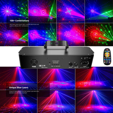 Elfeland 5-in-1 Stage Party Light DJ Disco Light with 120 Light Patterns LED Par Magic Ball, UV Blacklight & Gold Strobe for Party Festival Club Halloween