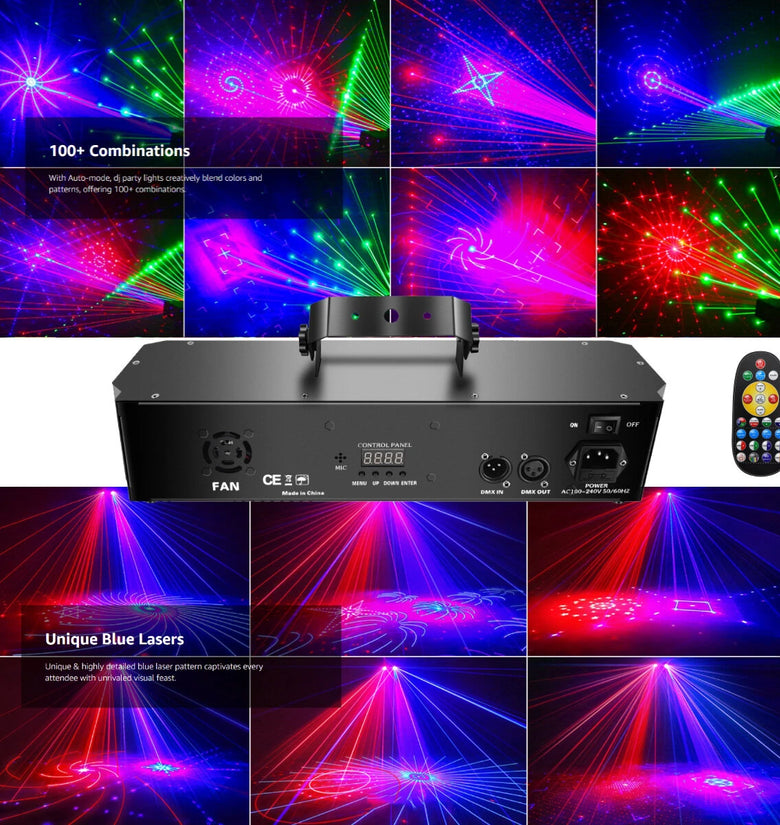 Elfeland 5-in-1 Stage Party Light DJ Disco Light with 120 Light Patterns LED Par Magic Ball, UV Blacklight & Gold Strobe for Party Festival Club Halloween