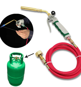 Liquefied Gas Welding Gun Double Switch Germany Style Soldering Torch Refrigeration Oxygen-Free Torches with 1.6m Rubber Hose