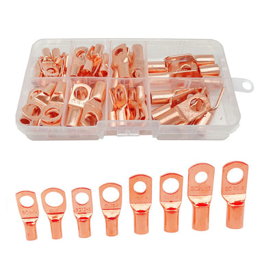 60PCS/box AWG American Standard Copper Nose SC6-25 Series Round Cold-pressed Terminal Connector Copper Lug Kit