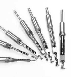 7PCS Woodworking Square Hole Drill Bit Mortising Chisel Drill Auger Drill Core Spade Drill Set 6.4/8/9.5/10/12.7/14/16mm