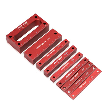 ENJOYWOOD Metric Inch Woodworking Setup Blocks Height Gauge Precision Aluminum Alloy Setup Bars for Router and Table Saw Accessories