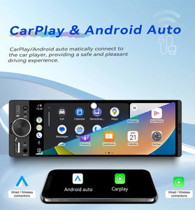 6.28 inch Car Wireless CarPlay Android Auto MirrorLink MP5 Player Bluetooth 5.2 HD Touchscreen Vehicle Center Console Display Universal