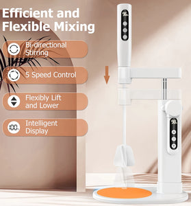 Rechargeable Epoxy Mixer USB Powered Anti-Bubble Design Hands Free Resin Blender Lithium Battery for DIY Crafts Jewelry Making