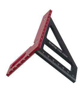 Aluminum Alloy 3D Angle Measuring Ruler Square Protractor Woodworking Ruler 45/90 Degree Measuring Tool