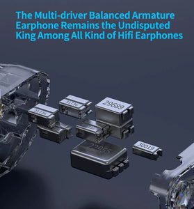 KZ AS24 Pro HiFi Earphone In-ear Monitor Earbuds 24 Balanced Armature Drivers 4-level Tuning Switch DLP 3D Printing Technology 3.5mm Jack Earbuds Headset