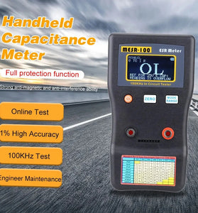 MESR-100 ESR Multimeter Capacitance Ohm Meter 100kHz 0.001 to 100.0 Auto-Ranging In-Circuit Testing High Precision Battery or USB Powered