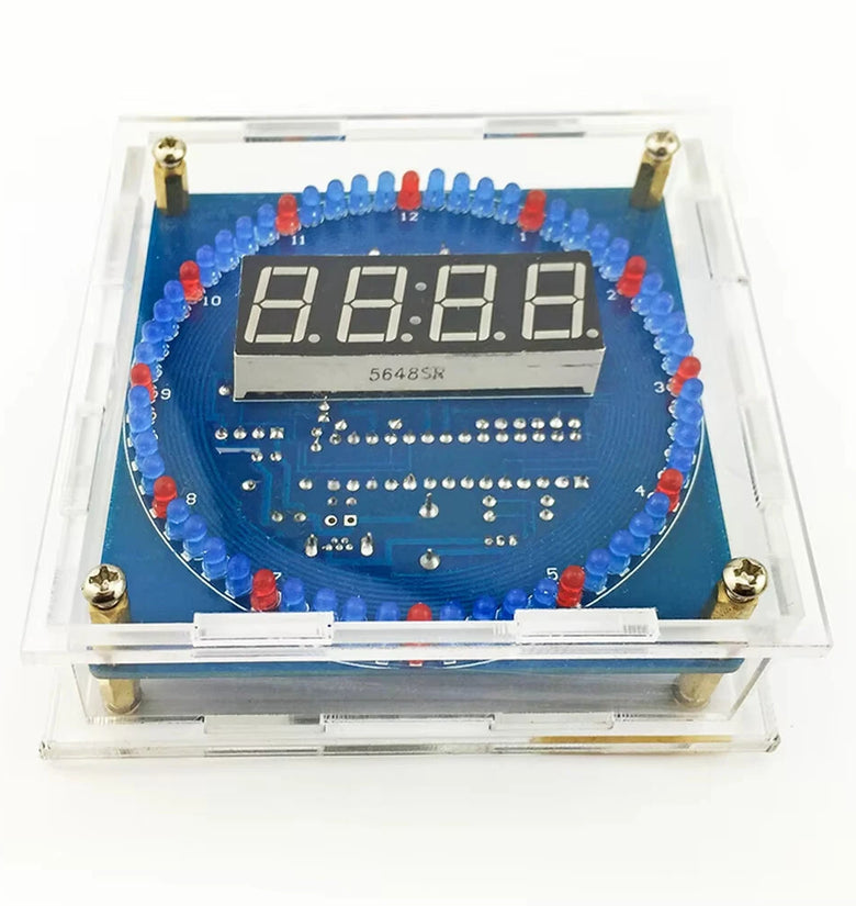 DIY Rotating LED Clock Kit 5V USB Digital Time Display Temperature Alarm Memory Function Automatic Brightness Adjustment Week Year Date Settings