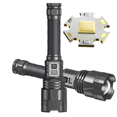 XHP360 6000LM Strong Light LED Flashlight TYPE-C USB Digital Battery Display Highlight Strong Light Long Range LED Torch