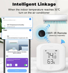 Tuya Smart WiFi Zigbee3.0 Temperature Humidity Sensor Indoor Hygrometer Thermometer Detector with LCD Display Remote Control Support Alexa Google Home