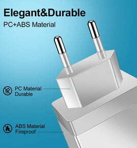 USLION 3.1A 4 USB Ports Travel Fast Charger EU Wall Adapter For iPhone 14 14 Plus 14 Pro Max for iPad Pro For Samsung Galaxy S22 Ultra Galaxy Z Flip 4 For Xiaomi Mi 12T Redmi Note 12 Huawei P50