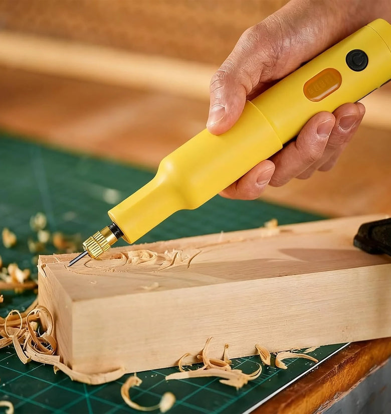 Electric Wood Chisel Carving Tool Electric Woodworking Carving Chisel Tools with 20 Blades Wood Sculpting, DIY Woodcraft, Professionalgrade Tool Precision Carving Sturdy Build Smooth Operation Wood Shaver Power Carver Carvers Hobbyists