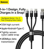 Baseus 3.5A USB-A to Micro/iP/Type-C Cable Fast Charging Data Transmission Tinned Copper Core Line 0.6M Long for iPhone 12 13 14 14 Pro 14Pro Max for Samsung Galaxy S23 for Xiaomi 13pro for Redmi K60