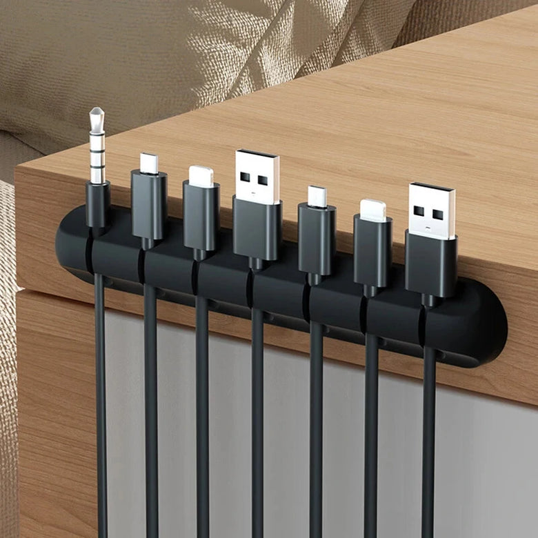 Cable Organizer Management Wire Holder Flexible USB Cable Winder Tidy Silicone Clips for Mouse Keyboard Earphone Protector