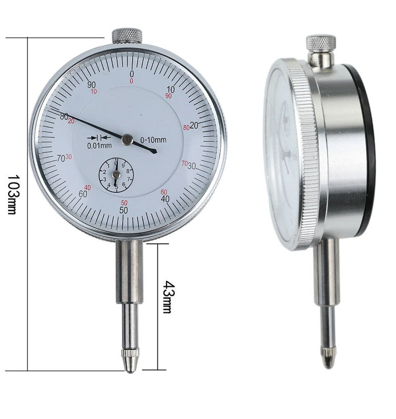 ETOPOO Mechanical Dial Test Indicator Gauge 0-10mm Range 0.01mm Precision with Universal Magnetic Base for Accurate Measurements Industrial Quality