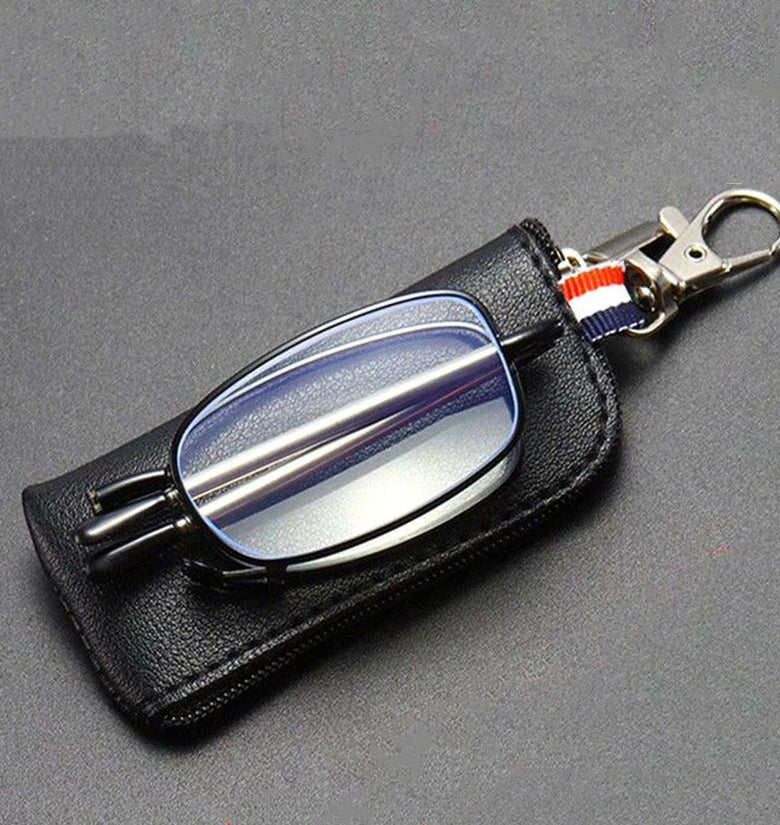 Portable Folding Reading Glasses with Buckle Storage Bag HD Anti-Blue Light Anti-Radiation Glasses Presbyopic Glasses for Women Men