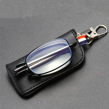 Portable Folding Reading Glasses with Buckle Storage Bag HD Anti-Blue Light Anti-Radiation Glasses Presbyopic Glasses for Women Men