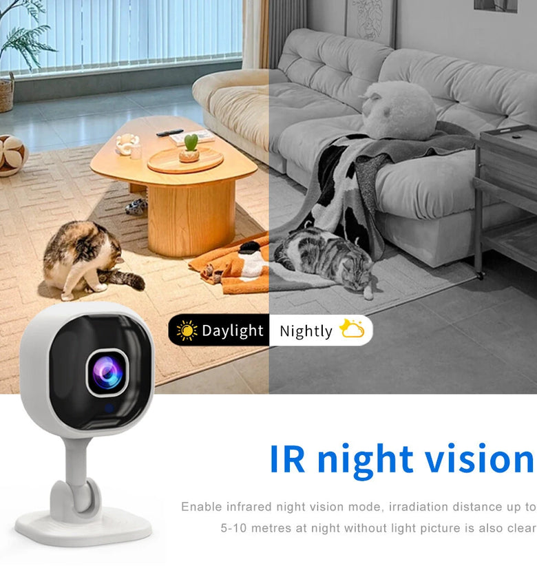 A3 WiFi Camera 1080P HD IR Night Vision Smart Camera with Motion Detection Two-Way Audio Home Security Indoor Surveillance Supports TF Card
