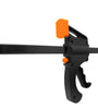 Quick Ratchet Track Saw Guide Rail Clamp for DeWALT Track with 2.5 Inch Throat and 7.5 Inch Maximum Opening Quick Release Secure Squeeze Grip Triggers
