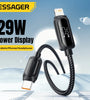 ESSAGER ES-X57 3A 29W Type-C to iP Digital Display Cable Fast Charging Data Transmission Copper Core Line 1M/2M Long for iPhone 15 14 13 Pro for Huawei Nova Flip for Xiaomi MIX Fold4 for Samsung Galaxy Z Flip6