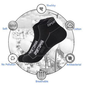 6 Pairs High Quality Men's Sports Socks Men Non Slip Athletic Short Socks Comfy Cotton Socks Breathable Run Ankle Socks
