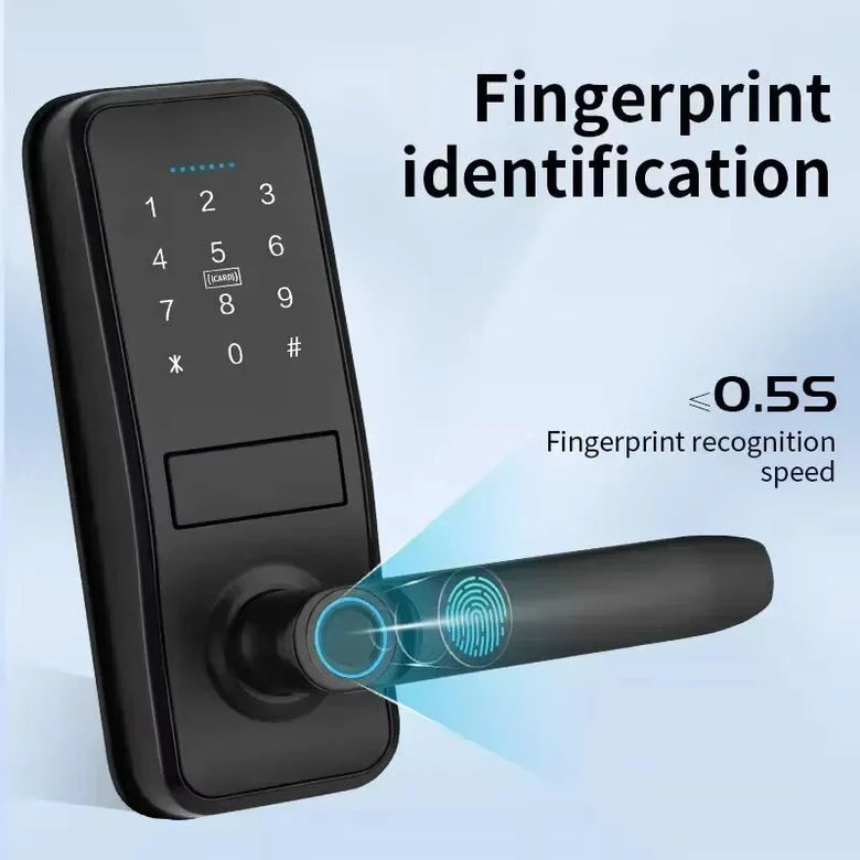 Tuya TTlock Smart Door Lock Intelligent Indoor Fingerprint Lock Aluminium Alloy Password IC Card Key APP Remote Unlock Digital Electronic Doorlock