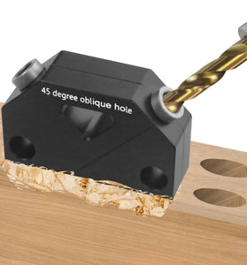 Pocket Hole Jig Kit 45 Punch Locator Angle Woodworking Tool Hole Screw Jig Positioner Drilling Kit Dowel Drill Guide Joiner