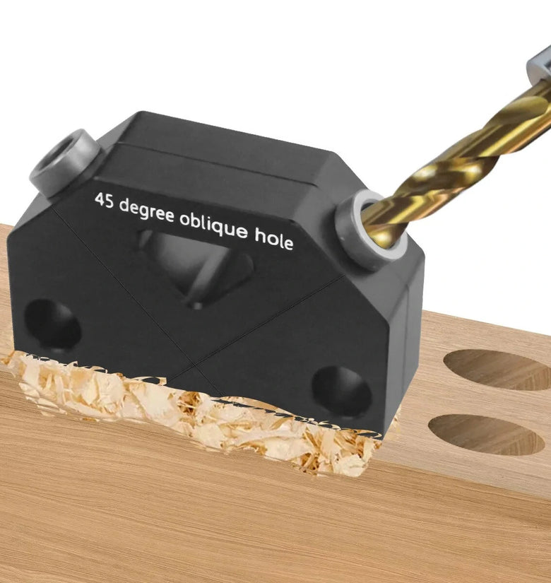 Pocket Hole Jig Kit 45 Punch Locator Angle Woodworking Tool Hole Screw Jig Positioner Drilling Kit Dowel Drill Guide Joiner