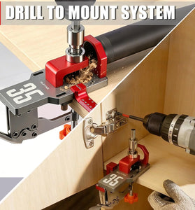 RUITOOL 35mm Cabinet Door Mounting Jig with Secure Clamp Dust Port Adjustable Depth Cabinet Hole Hinge Jig Hardware for Woodworking Home