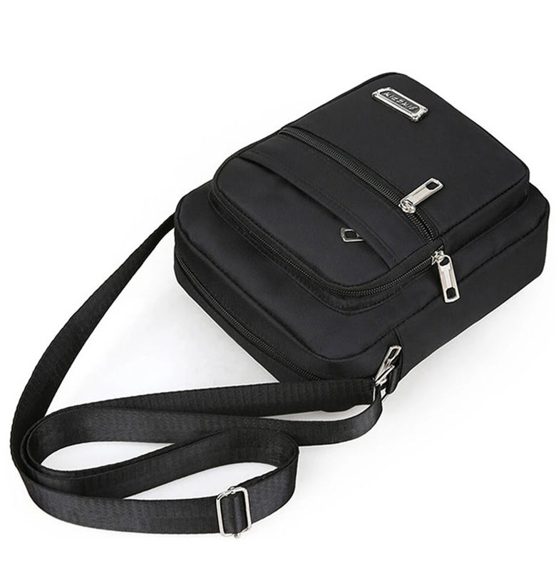 Men's Portable Business Casual Crossbody Bag Multi-compartment Lightweight Waterproof Nylon Shoulder Bag for Travel Daily Use