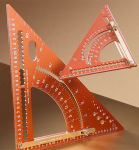 Adjustable Aluminum Alloy Triangle Ruler Multi-Functional Protractor Angle Measuring Tool Laser Engraved Scale Circle Drawing Tool