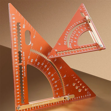 Adjustable Aluminum Alloy Triangle Ruler Multi-Functional Protractor Angle Measuring Tool Laser Engraved Scale Circle Drawing Tool