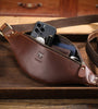 BULLCAPTAIN Genuine Leather Men's Belt Bag Crazy Horse Leather Casual Crossbody Bag Classic Retro Chest Bag Outdoor Storage Mountaineering Mobile Phone Bag Waist Bag
