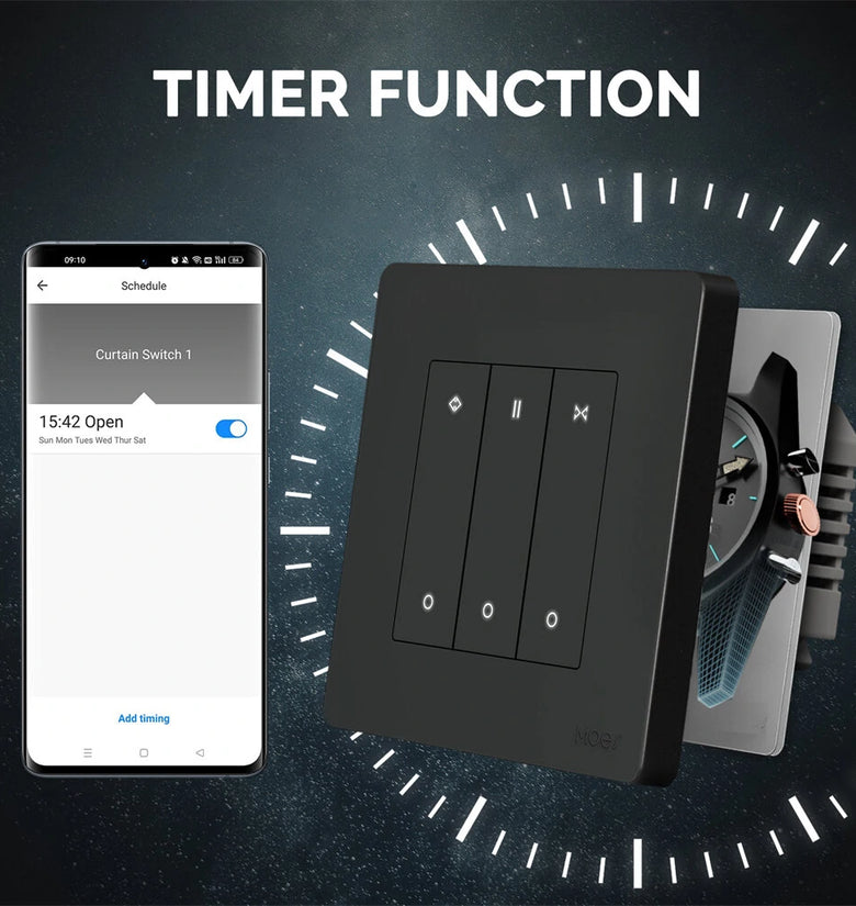 MoesHouse Smart ZigBe Star Ring Curtain Switch APP Remote Control for Roller Shutter Electric Curtains Blind Motor Work with Alexa/Google Home European Version