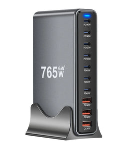 [GaN Tech] Bakeey YMX-765W 765W 10-Port USB PD Charger 3USB-A+7USB-C PD QC Fast Charging Desktop Charging Station EU Plug US Plug for iPhone 16 16 Pro 15 Pro Max 14 13 12 for Xiaomi 15Pro for Huawei Pura X