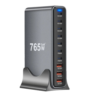 [GaN Tech] Bakeey YMX-765W 765W 10-Port USB PD Charger 3USB-A+7USB-C PD QC Fast Charging Desktop Charging Station EU Plug US Plug for iPhone 16 16 Pro 15 Pro Max 14 13 12 for Xiaomi 15Pro for Huawei Pura X