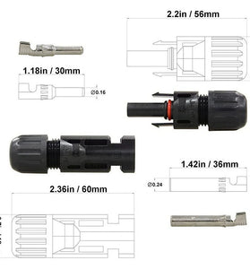 50PCS Solar Connector Male to Female Solar Plug Connector for Solar Panels and Photovoltaic Systems