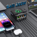 [GaN Tech] BlitzWolf BW-S28 260W 5-Port USB PD Digital Display 140W PD3.1 PPS Fast Charger 2USB-A+3USB-C with 15W Wireless Charger Desktop Charging Station EU Plug for iPhone 15 14 13 for MacBook Pro for Airpods for Apple Watch