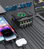 [GaN Tech] BlitzWolf BW-S28 260W 5-Port USB PD Digital Display 140W PD3.1 PPS Fast Charger 2USB-A+3USB-C with 15W Wireless Charger Desktop Charging Station EU Plug for iPhone 15 14 13 for MacBook Pro for Airpods for Apple Watch