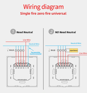 Homekit WiFi Smart Light Wall Key Switch for No Neutral Or With Neutral Line Remote Control Work with Apple HomeKit Siri Voice