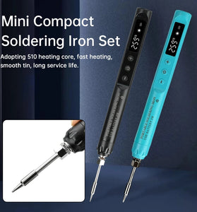 USB Soldering Iron 800mAh Battery 8W Power Type-C Charging Adjustable Temperature 200-450 Portable Mini Welding Tool for Electronic Repair